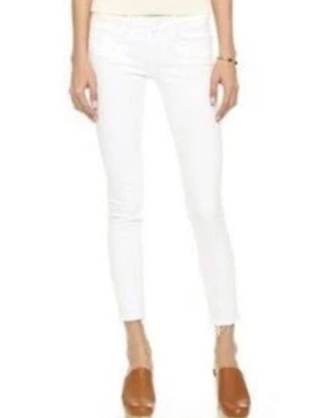 PAIGE Verdugo White Cropped Skinny Jeans